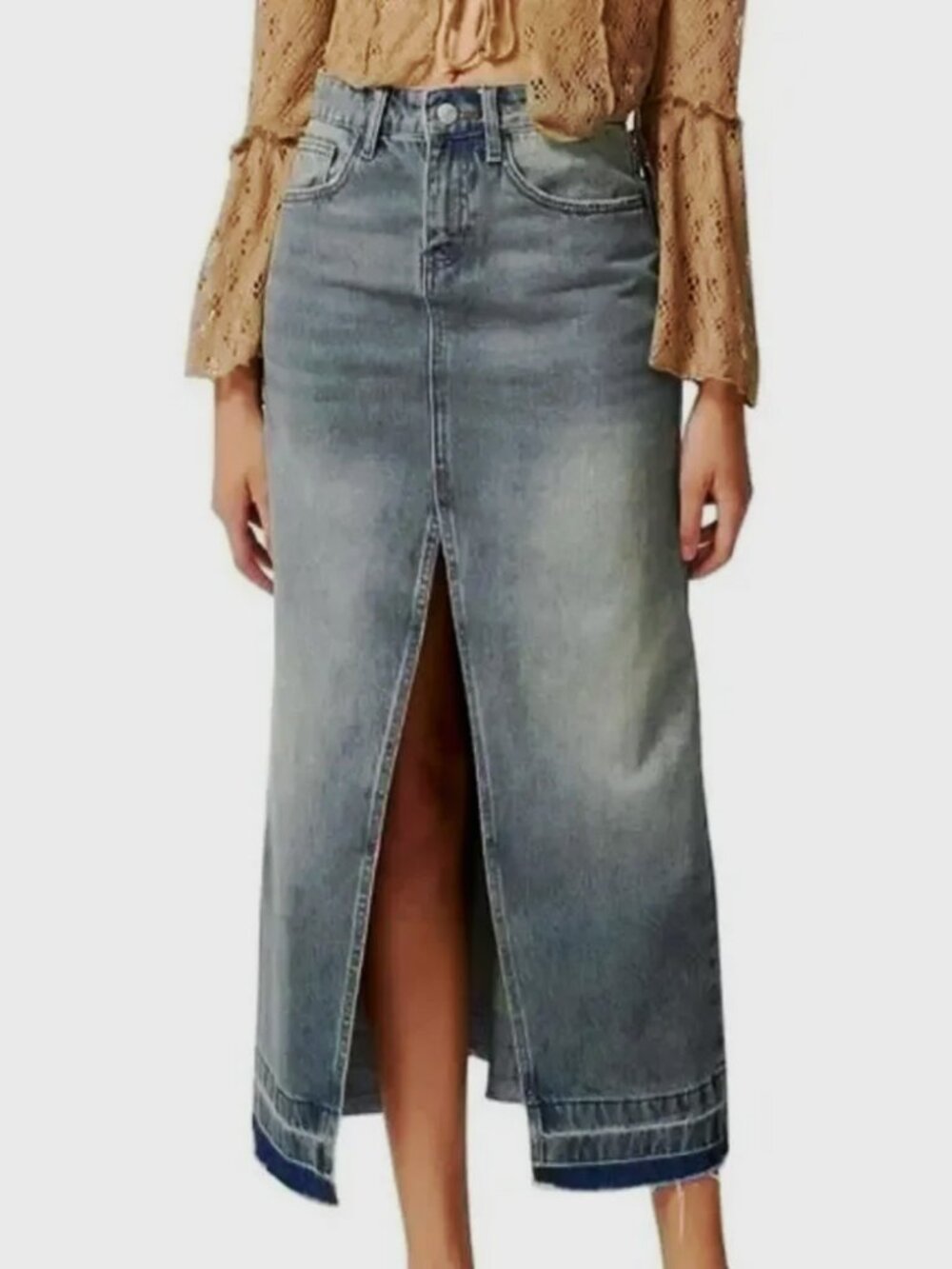 Denim Midi Skirt NWOT size 5